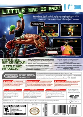 Punch-Out! box cover back